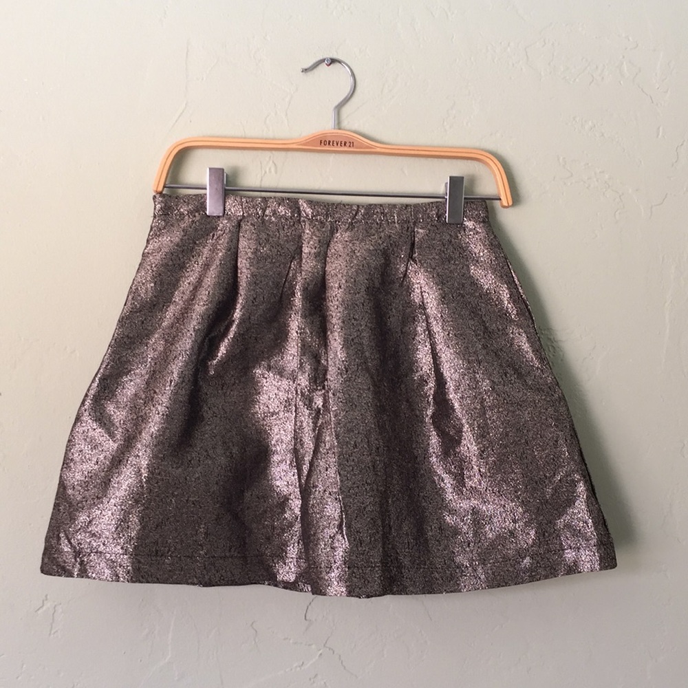 Metallic Party Holiday Skirt Gold